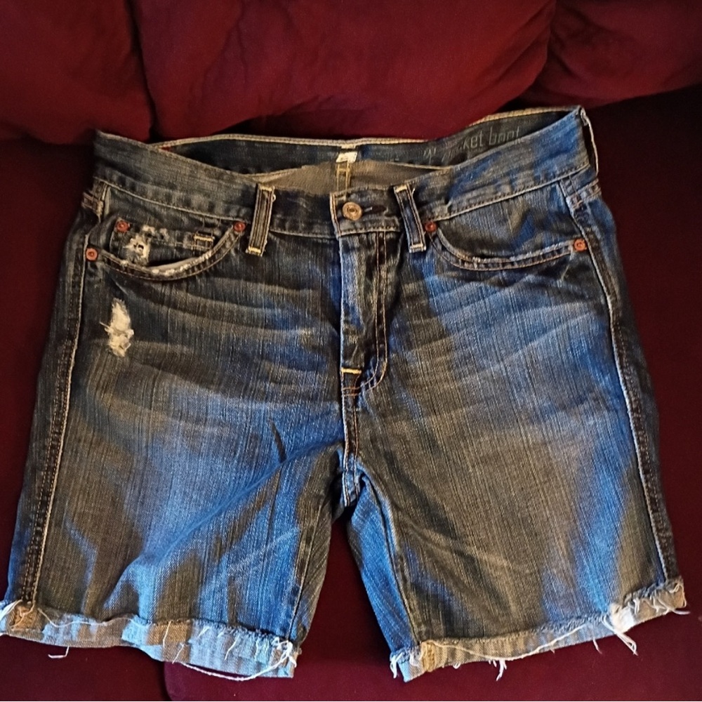 7 For All Mankind Blue Jean Shorts